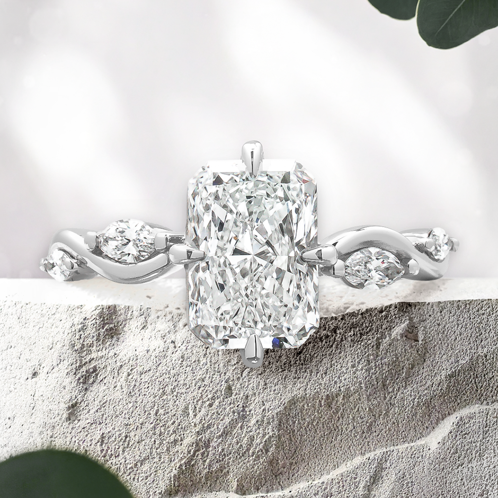 Lucce Constance Viello Radiant Lab Diamond 2.00CT E VVS2 Ex IGI Platinum