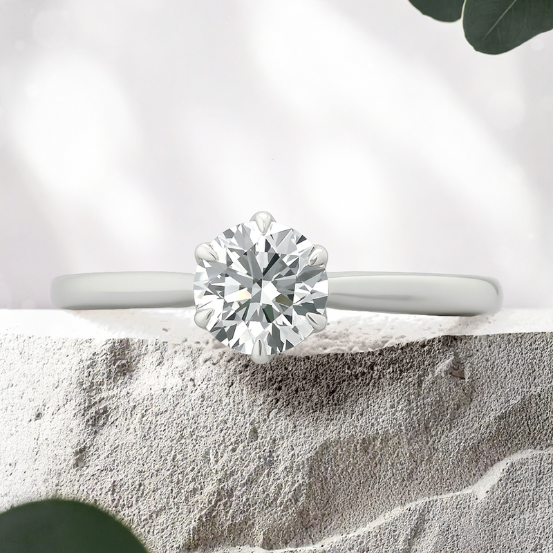 Lucce Azalea Natural Diamond 0.76ct I VS2 Ex GIA 18K White Gold