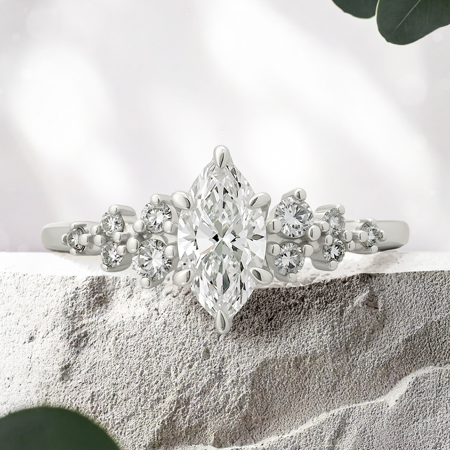 Load image into Gallery viewer, LUCCE ELLIA™ Marquise Lab Diamond 0.51ct D VVS2 IGI 14K White Gold
