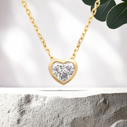 LUCCE CARLA™ Heart Necklace Natural Diamond 0.30ct G VS1 GIA 14K Yellow Gold