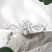 Load image into Gallery viewer, Lucce Constance Petal Round 0.82CT Lab Diamond E VVS2 Id IGI 14K White Gold
