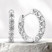 LUCCE RIVERA™ Eternity Hoop Earrings 2.20ctw Lab Diamond Platinum