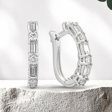 Load image into Gallery viewer, Lucce Della Hoop Earrings 1.44CTW Lab Diamond 14K White Gold

