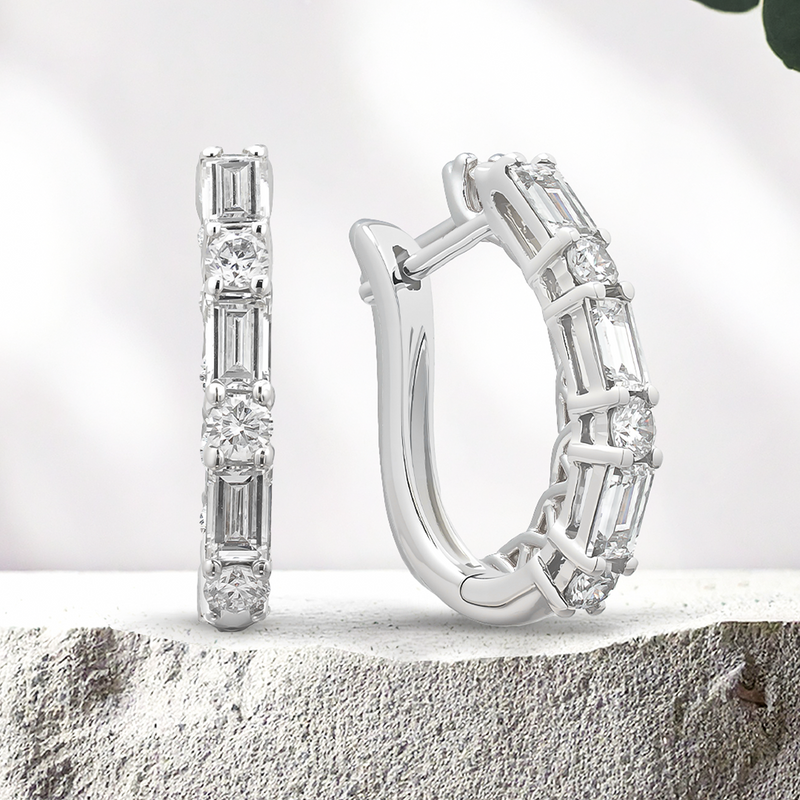Lucce Della Hoop Earrings 1.44CTW Lab Diamond 14K White Gold
