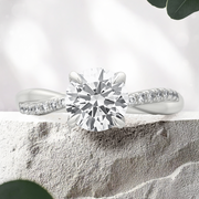 LUCCE FIORE™ Round Lab Diamond 1.02ct D VVS2 Id IGI 14K White Gold