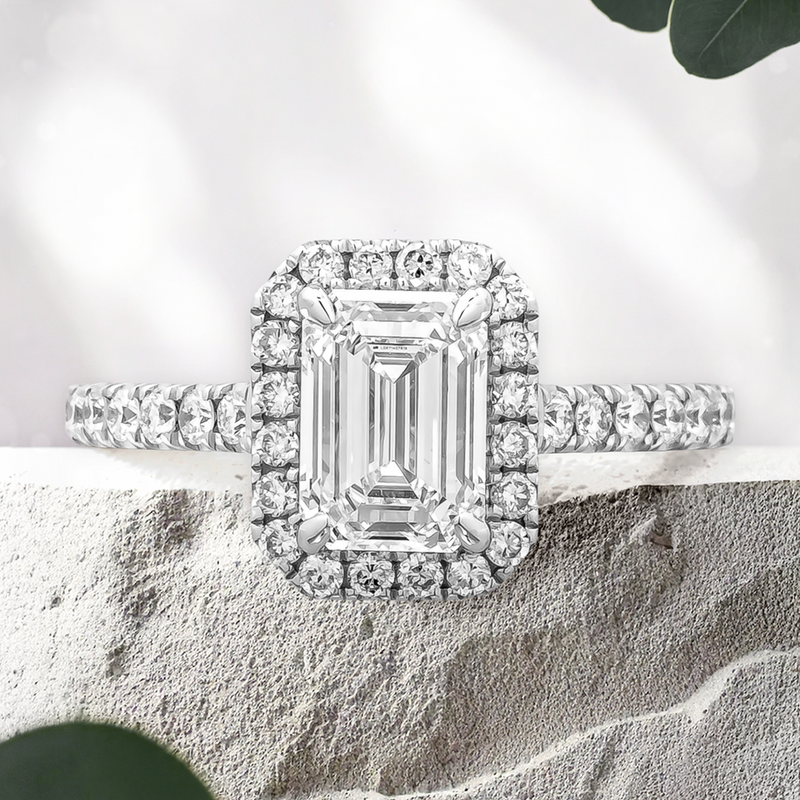 Lucce Montevalle Emerald Natural Diamond 1.00ct H VSI GIA Platinum