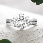 LUCCE FIORE™ Sei Round Lab Diamond 2.50ct D VS1 Id IGI Platinum