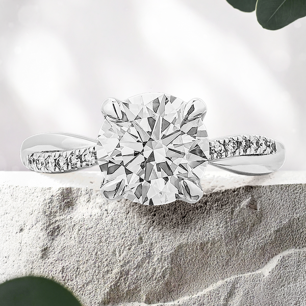 Lucce Fiore Round 2.00ct E VS1 Id IGI Lab Diamond Platinum