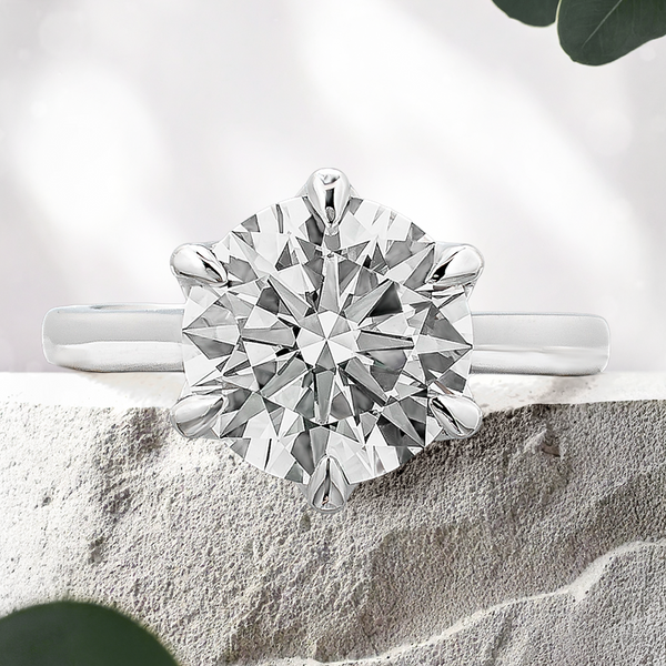 Lucce Azalea Round Lab Diamond 3.02ct D VS1 Id IGI Platinum