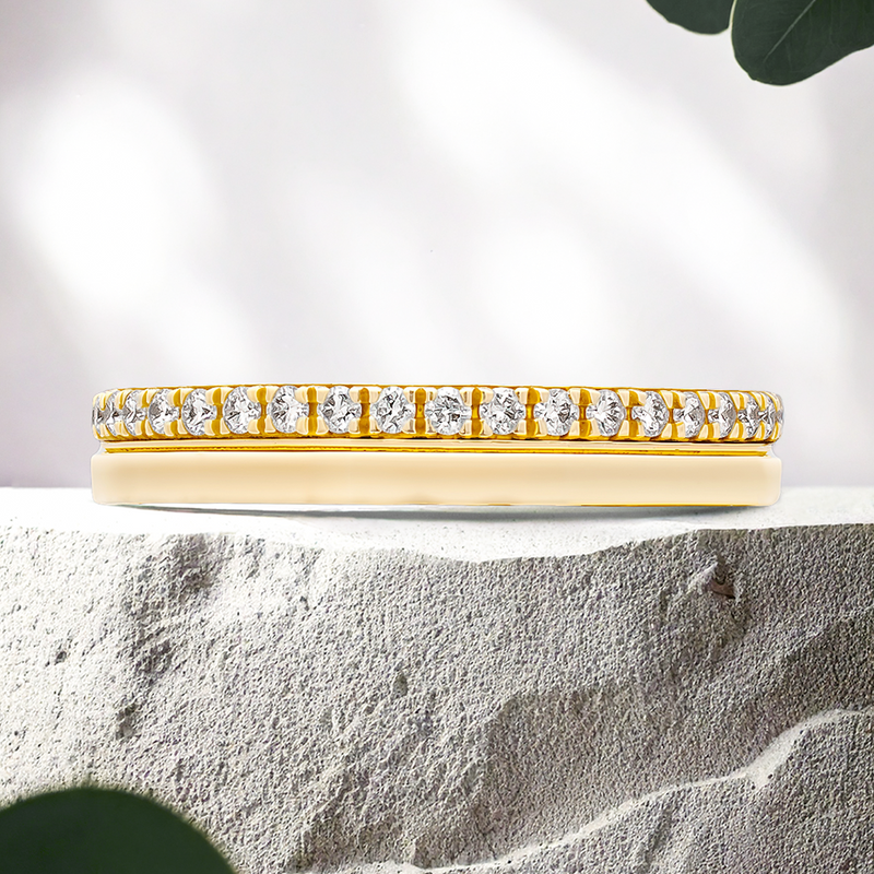 Lucce Ezra Eternity 0.34CTW Natural Diamond 14K Yellow Gold