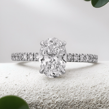 Load image into Gallery viewer, Lucce Azalea Pavé Oval Lab Diamond 1.53ct E VVS2 Ex IGI Platinum
