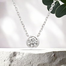 Load image into Gallery viewer, Lucce Carla Round Necklace Natural Diamond 0.30ct D VS1 Ex GIA Platinum
