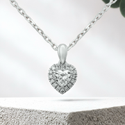 LUCCE MONTEVALLE™ Heart Necklace Natural Diamond 0.53ctw (0.30ct F VS1 GIA Center Stone) Platinum