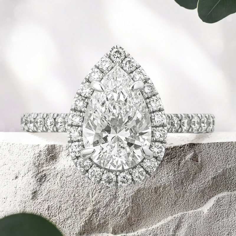 Lucce Montevalle Pear Lab Diamond 1.50ct D VVS1 Ex IGI 18K White Gold