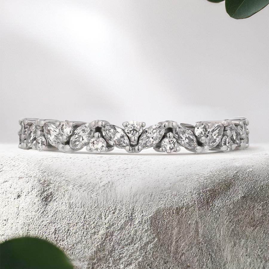 Load image into Gallery viewer, LUCCE MARCHESA™ Reale Half Eternity 0.41ctw Lab Grown Diamond 14k White Gold
