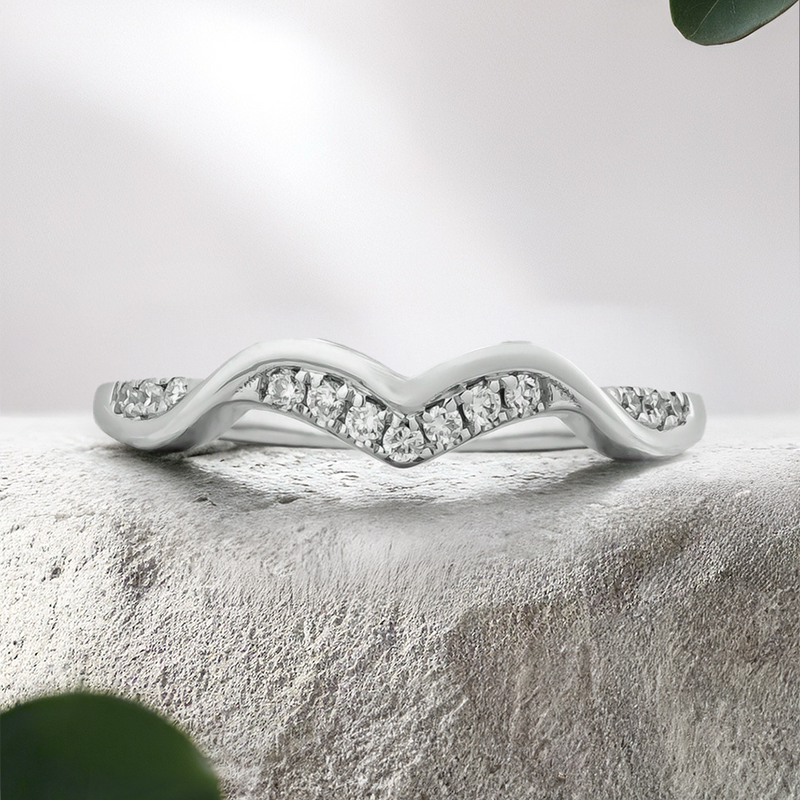 LUCCE FIORE™ Sei Flush 0.11ctw Lab Diamond 14K White Gold