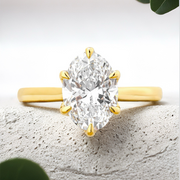 LUCCE AZALEA™ Oval 6-prongs Lab Diamond 2.00ct E VVS2 IGI 18K Yellow Gold