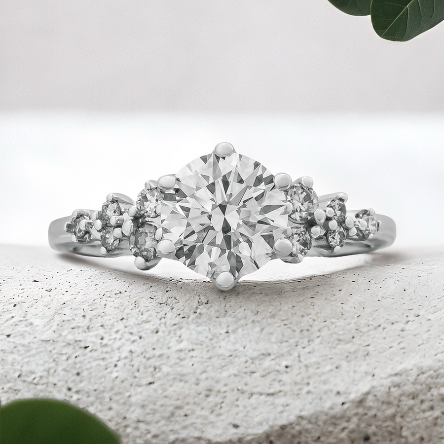 Load image into Gallery viewer, LUCCE ELLIA™ Round Lab Diamond 0.52ct D VVS2 Id IGI 14K White Gold
