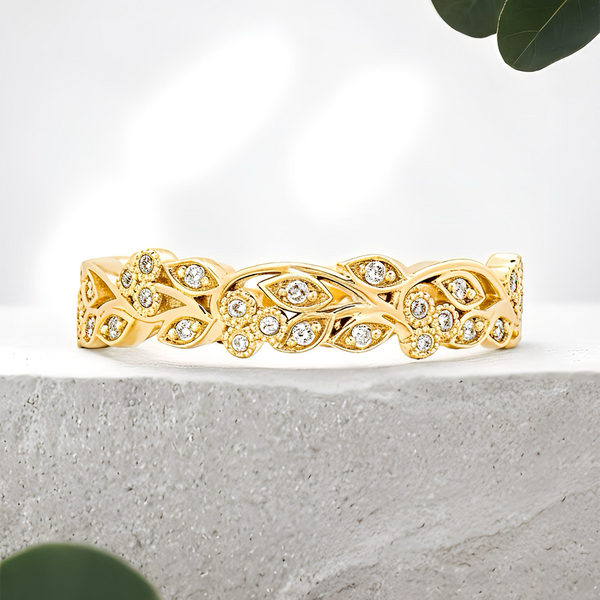 Lucce Christine Band 0.23CTW Lab Diamond 14K Yellow Gold