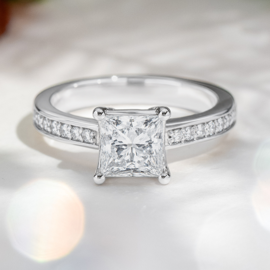 Load image into Gallery viewer, LUCCE KAELA™ Princess Lab Diamond 1.01ct D VVS2 IGI Platinum
