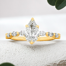 Load image into Gallery viewer, LUCCE PAULA™ Pear Natural Diamond 1.01ct H VS1 GIA 18K Yellow Gold
