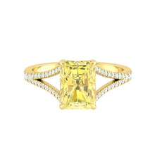 Load image into Gallery viewer, Lara Sunburst Radiant Lab Diamond 1.46ct Fancy Vivid Yellow VVS2 18K Yellow Gold
