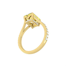 Load image into Gallery viewer, Lara Sunburst Radiant Lab Diamond 1.46ct Fancy Vivid Yellow VVS2 18K Yellow Gold
