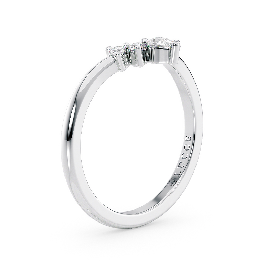 Load image into Gallery viewer, LUCCE Contoured with Round and Pear Diamonds in Gold or Platinum
