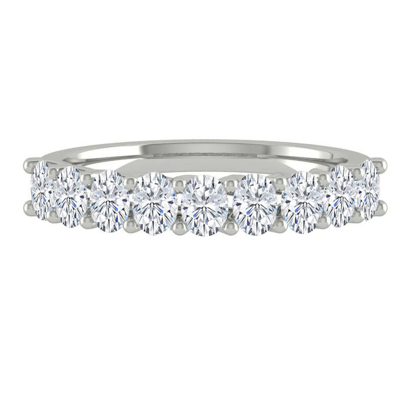 oval cut eternity ring white gold