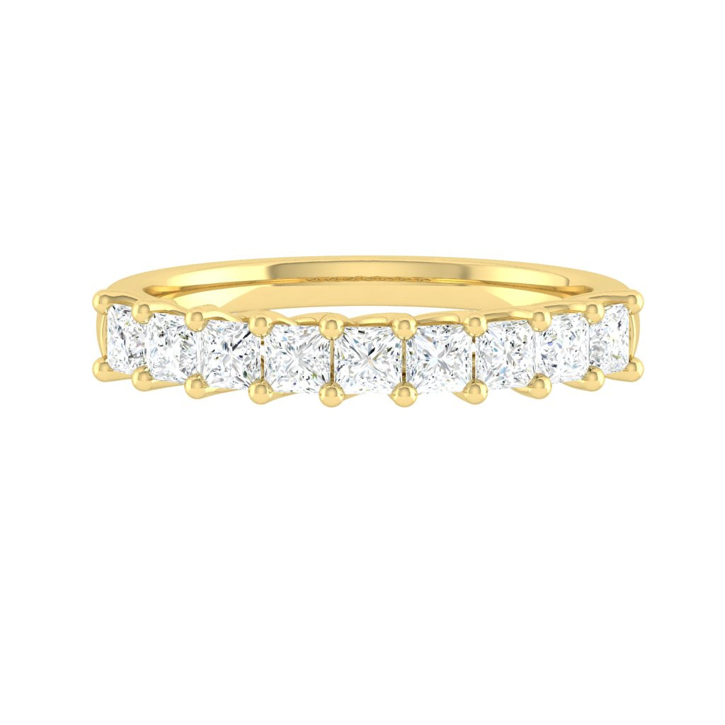 Lucce Rivera 9-stone Princess 0.90ctw Lab Diamond 14K Yellow Gold
