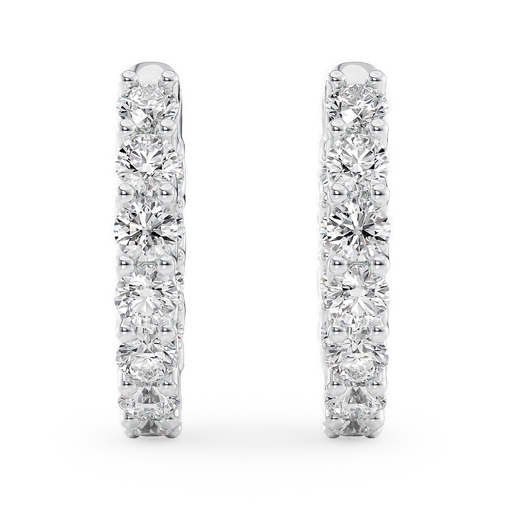 Load image into Gallery viewer, LUCCE RIVERA™ Eternity Hoop Earrings 3.99ctw Lab Diamond 18K White Gold
