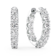Load image into Gallery viewer, Lucce Rivera Eternity Hoop Earrings 2.20CTW Lab Diamond Platinum
