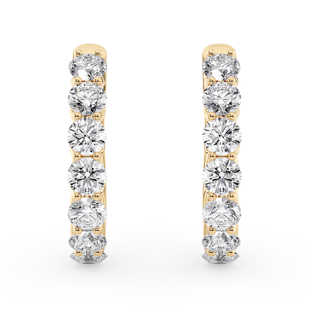 Rivera Hoops Earrings 1.54CTW Lab Diamond 14K Yellow Gold