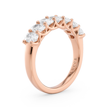 Load image into Gallery viewer, LUCCE Half Eternity Trellis 7-Stone Oval Diamond Wedding Ring in Gold or Platinum
