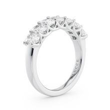 Load image into Gallery viewer, LUCCE Half Eternity Trellis 7-Stone Oval Diamond Wedding Ring in Gold or Platinum
