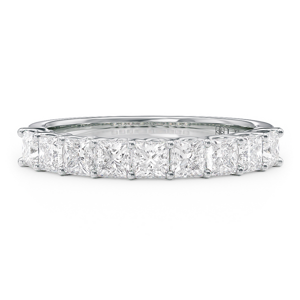 LUCCE RIVERA™ 9-stone Princess 0.90ctw Lab Diamond 14K White Gold