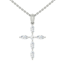 Load image into Gallery viewer, Saved Cross Necklace Lab Diamond 14K White Gold
