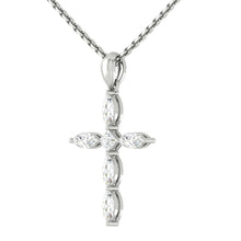 Load image into Gallery viewer, Saved Cross Necklace Lab Diamond 14K White Gold
