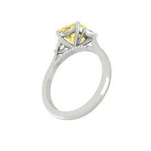 Load image into Gallery viewer, Sophia Cushion Sunburst Yellow Diamond
