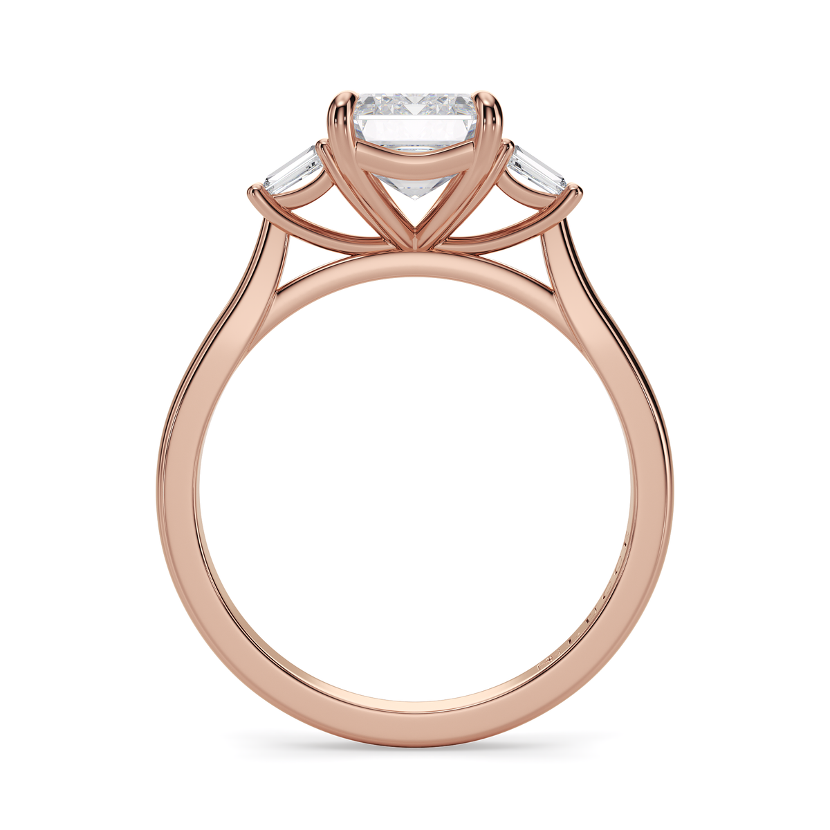 Load image into Gallery viewer, LUCCE Cathedral Three Stone Emerald Diamond Engagement Ring in Gold or Platinum
