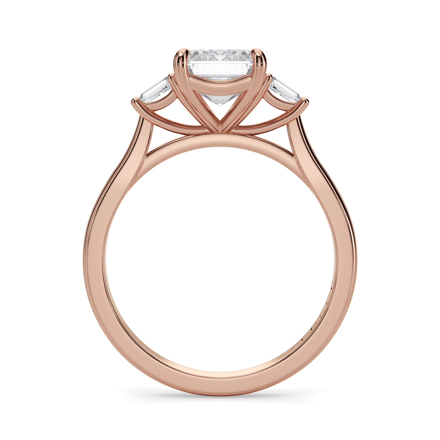 Load image into Gallery viewer, LUCCE Cathedral Three Stone Radiant Diamond Engagement Ring in Gold or Platinum
