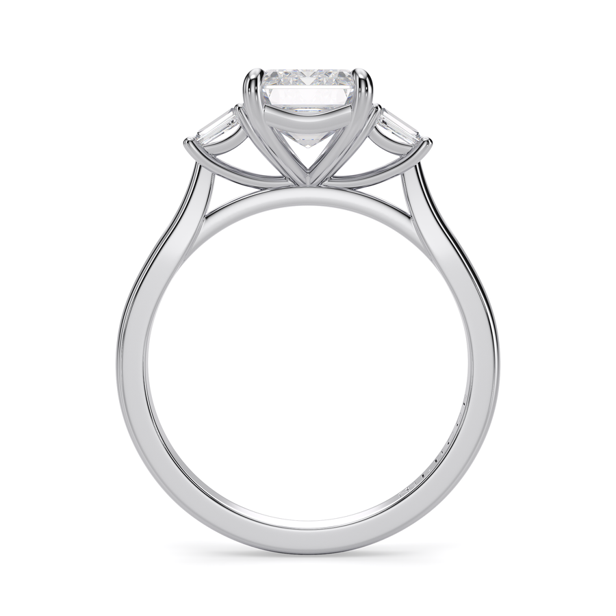 Load image into Gallery viewer, LUCCE Cathedral Three Stone Radiant Diamond Engagement Ring in Gold or Platinum
