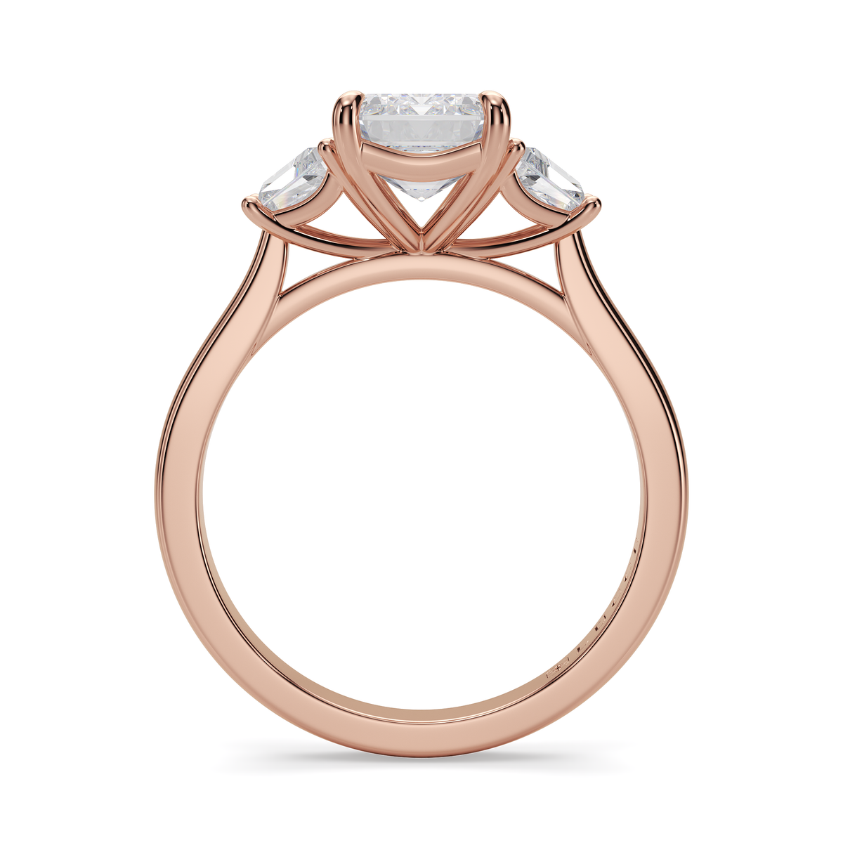 Load image into Gallery viewer, LUCCE Cathedral Three Stone Emerald Diamond Engagement Ring in Gold or Platinum
