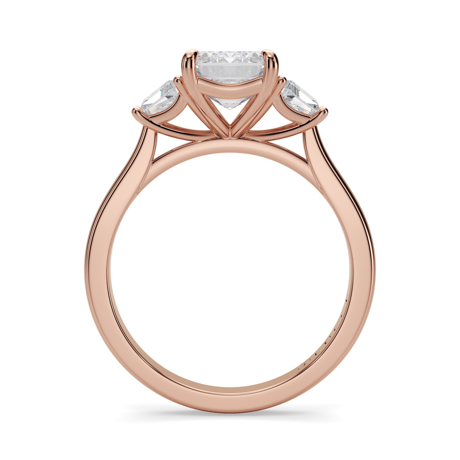 Load image into Gallery viewer, LUCCE Cathedral Three Stone Emerald Diamond Engagement Ring in Gold or Platinum
