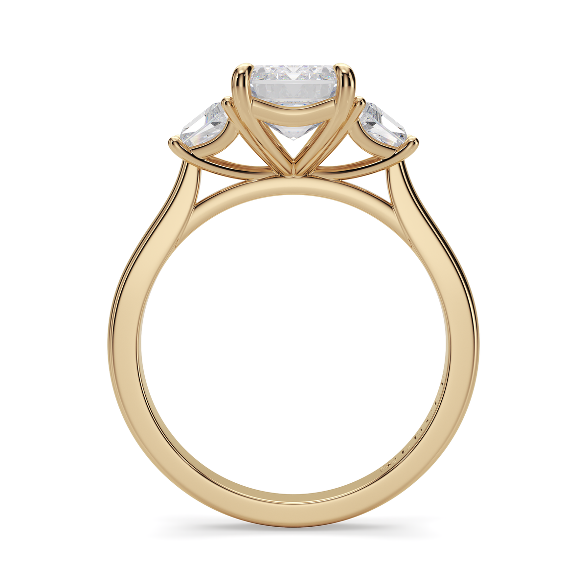 Load image into Gallery viewer, LUCCE Cathedral Three Stone Emerald Diamond Engagement Ring in Gold or Platinum
