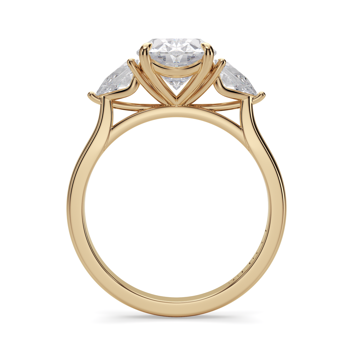 Load image into Gallery viewer, LUCCE Cathedral Three Stone Oval Diamond Engagement Ring in Gold or Platinum
