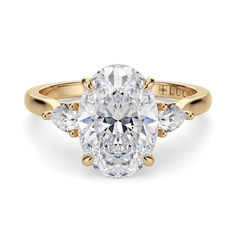 Lucce Sophia Oval Lab Diamond 1.04ct D VVS2 IGI 14K Yellow Gold