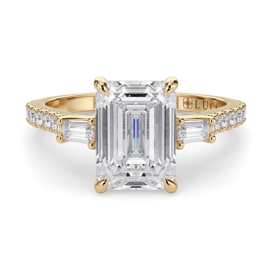 Load image into Gallery viewer, LUCCE SOPHIA™ Pavé Emerald Lab Diamond 1.03ct D VVS2 14K Yellow Gold
