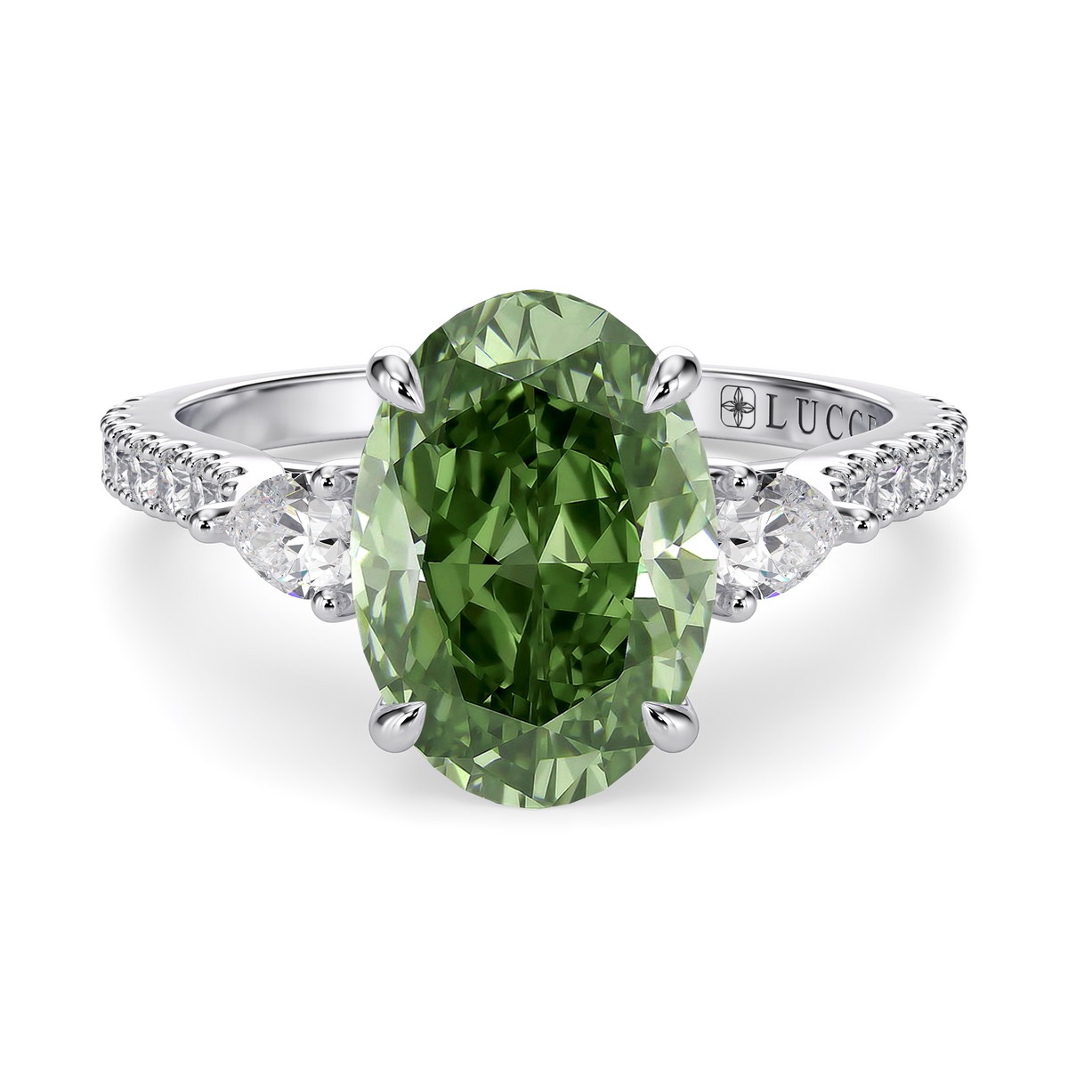 Load image into Gallery viewer, LUCCE SOPHIA™ Pavé Oval VERDANT™ Green Diamond

