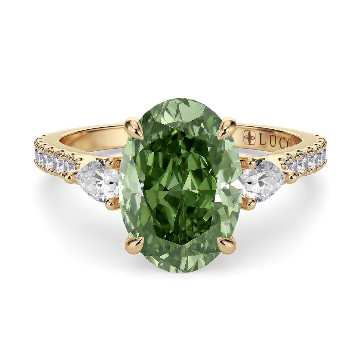 Load image into Gallery viewer, LUCCE SOPHIA™ Pavé Oval VERDANT™ Green Diamond
